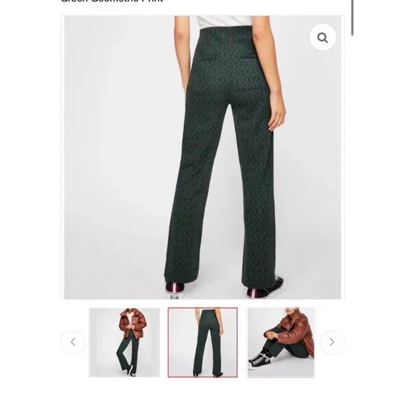 Free People Green Geometric Pants - Picture 2 of 12